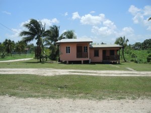 One of the brightly painted houses in Belize