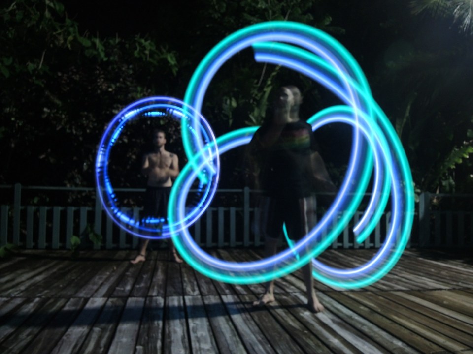Michael and Kerry Light Poi-ing.