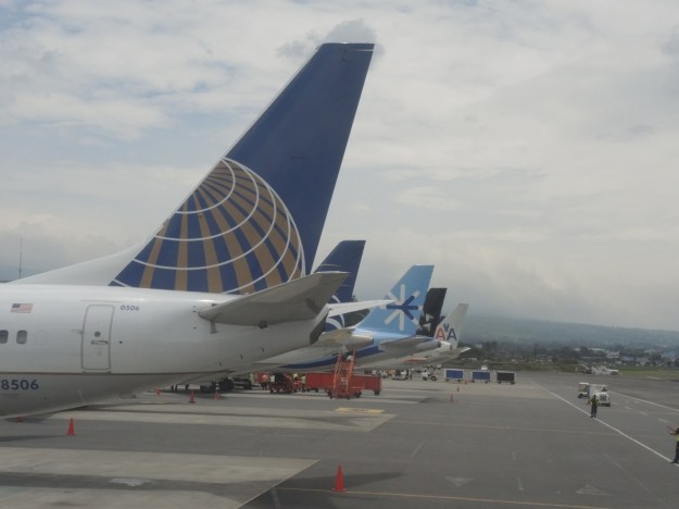 Pulling up to the gate.