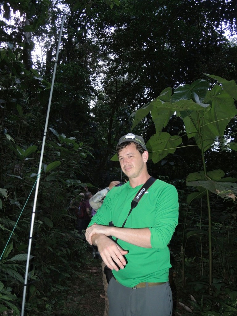 Nate helping to set up the net.