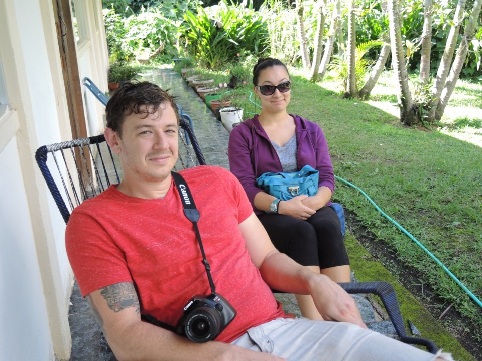 Relaxing on Senor Badilla's porch.