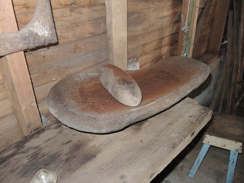 Stone coffee grinder.