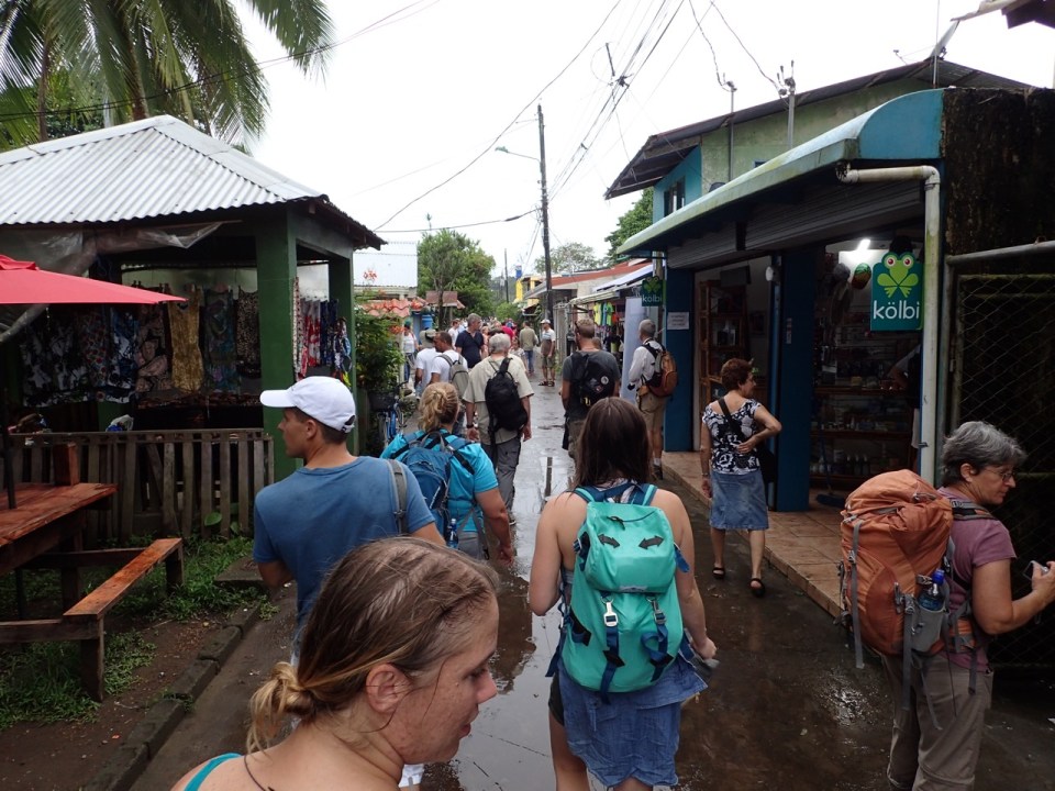 Walking through the town of Tortuguero, Costa Rica.